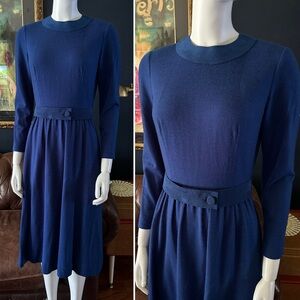 Vintage Blue W/suede Dress